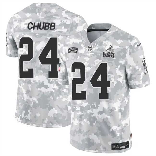 Men%27s Cleveland Browns #24 Nick Chubb 2024 F.U.S.E Arctic Camo Salute To Service Limited Stitched Football Jersey Dzhi->cleveland browns->NFL Jersey